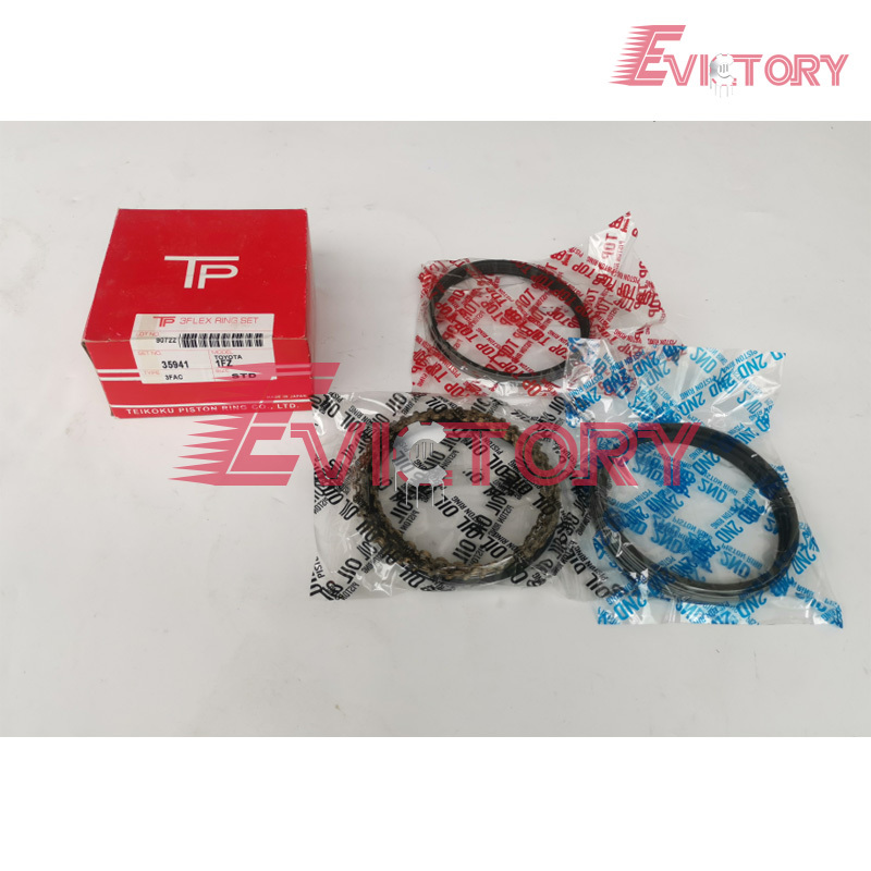 6-Cylinders 1FZ Engine Overhaul Rebuild Kit for Toyota Forklift - Pistons + Piston Ring + Cylinder Liner + Full Gasket Set + Bearings