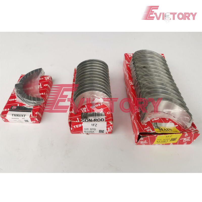6-Cylinders 1FZ Engine Overhaul Rebuild Kit for Toyota Forklift - Pistons + Piston Ring + Cylinder Liner + Full Gasket Set + Bearings