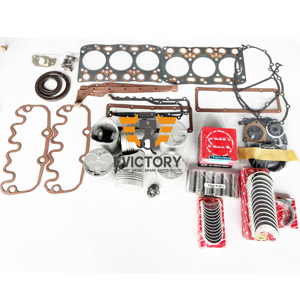 6-Cylinders 2D Engine Overhaul Rebuild Kit for Toyota Forklift - Pistons + Piston Ring + Cylinder Liner + Full Gasket Set + Bearings
