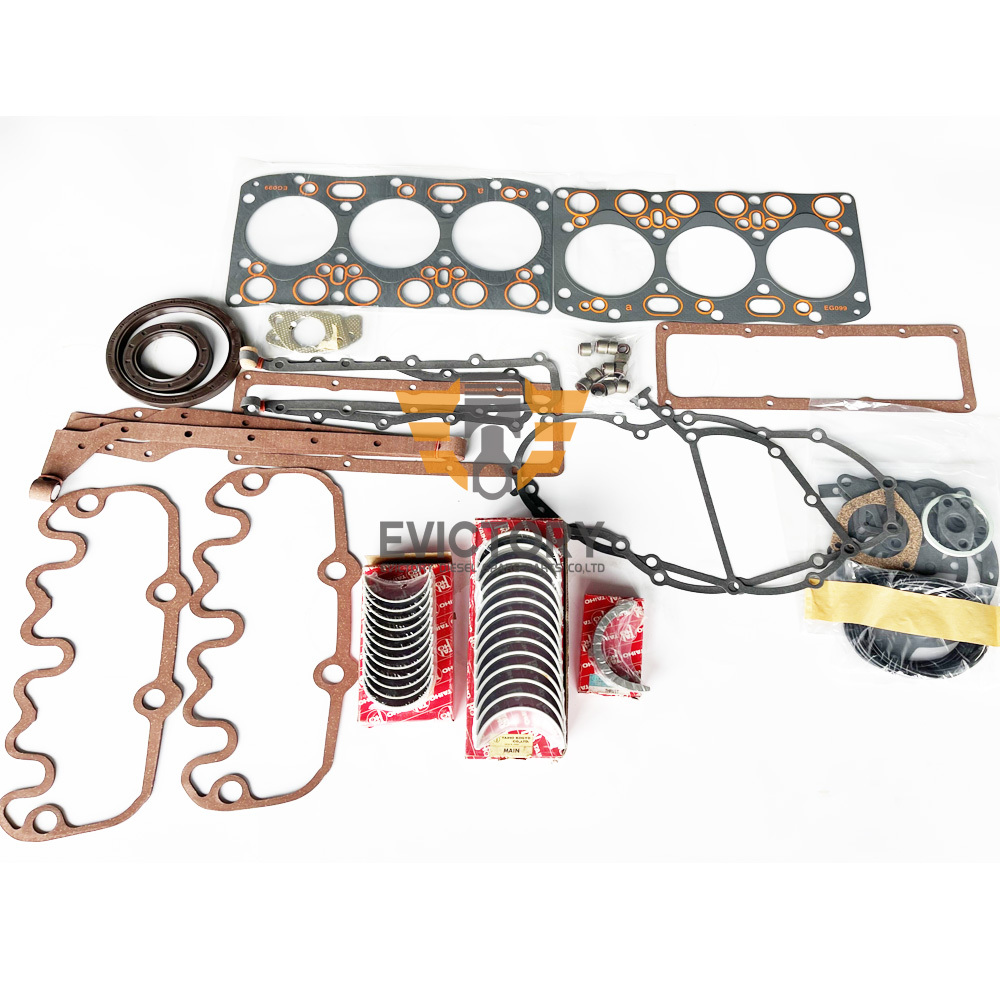6-Cylinders 2D Engine Overhaul Rebuild Kit for Toyota Forklift - Pistons + Piston Ring + Cylinder Liner + Full Gasket Set + Bearings