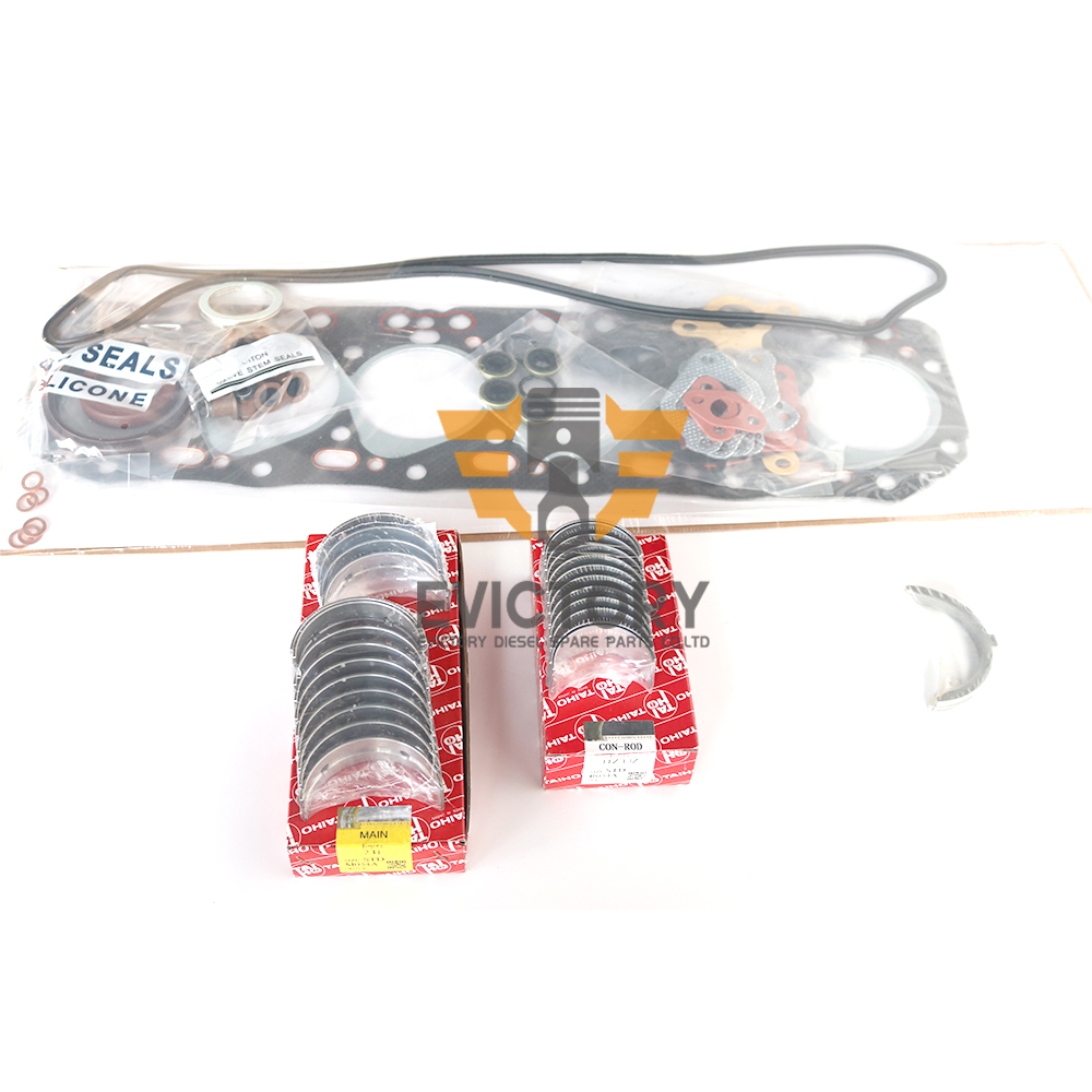 6-Cylinders 2H Engine Overhaul Rebuild Kit for Toyota Forklift - Pistons + Piston Ring + Cylinder Liner + Full Gasket Set + Bearings