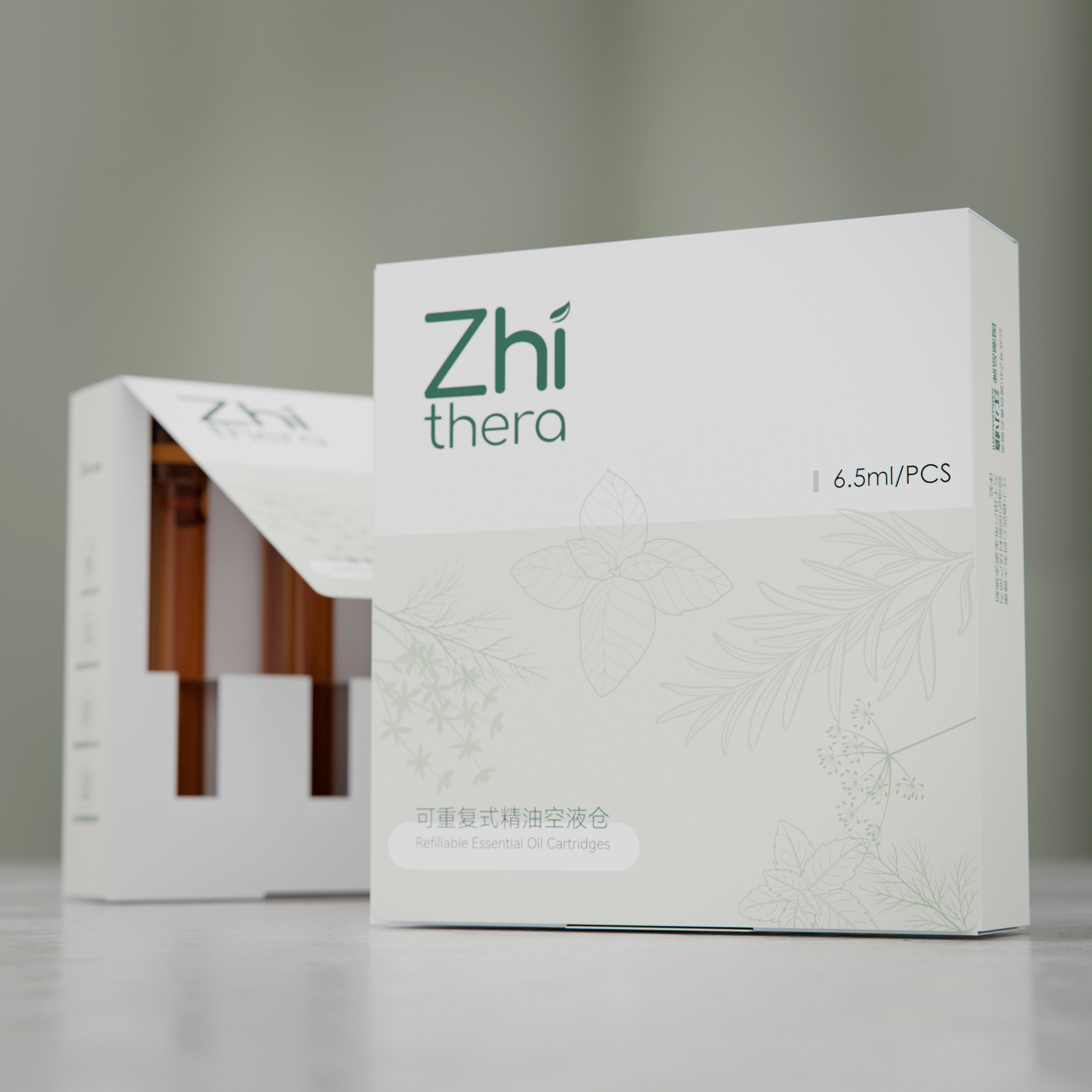 ZHI Thera Smart Portable Aromatherapy Ultrasonic Diffuser – 3500mAh LED Rechargeable Essential Oil Diffuser (Refillable Cartridge Sold Separately)