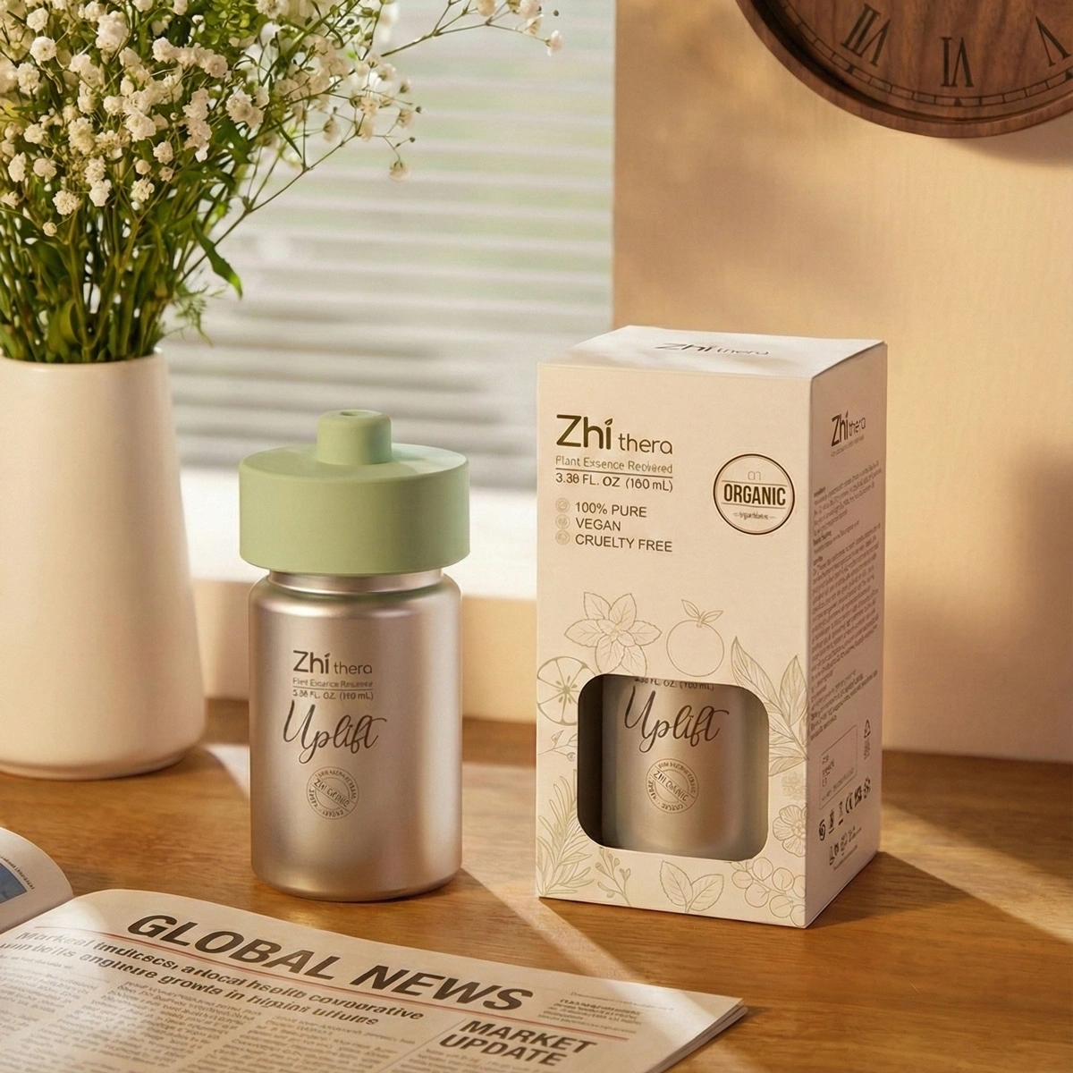 Zhi Thera Smart Portable Aromatherapy Ultrasonic Diffuser – 3500mAh LED Rechargeable Essential Oil Diffuser
