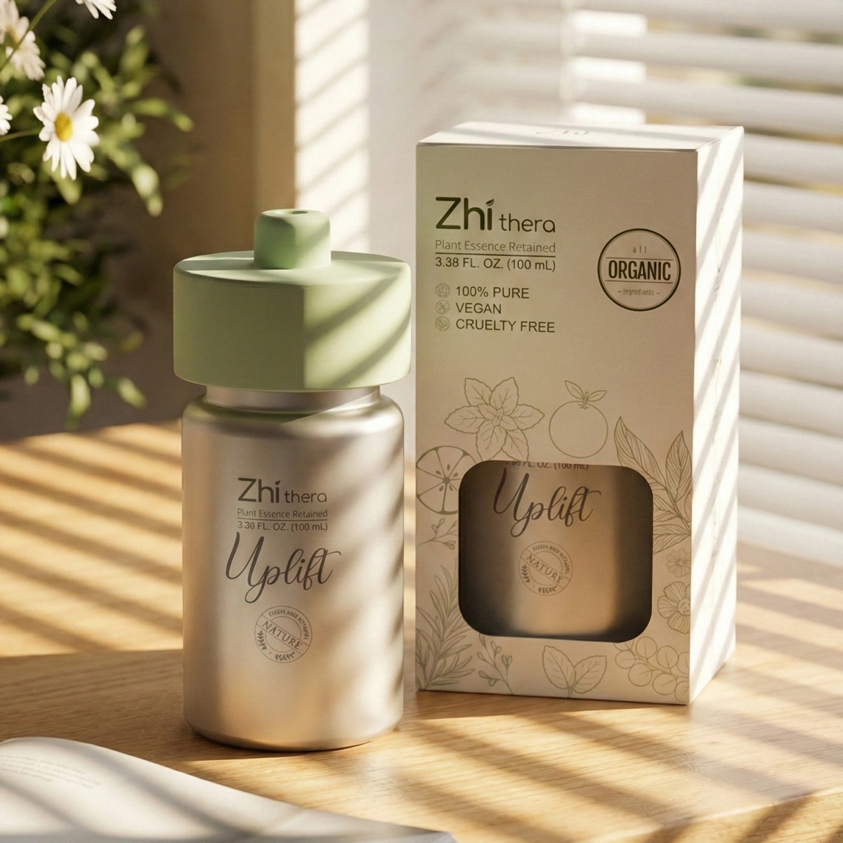 Zhi Thera Smart Portable Aromatherapy Ultrasonic Diffuser – 3500mAh LED Rechargeable Essential Oil Diffuser