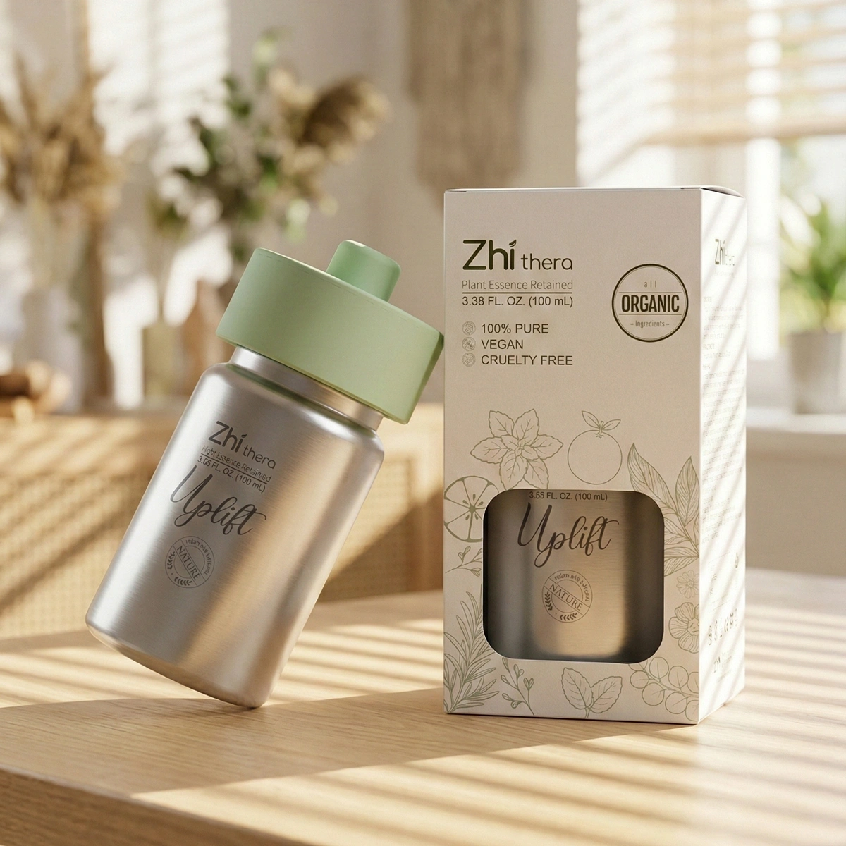 Zhi Thera Smart Portable Aromatherapy Ultrasonic Diffuser – 3500mAh LED Rechargeable Essential Oil Diffuser