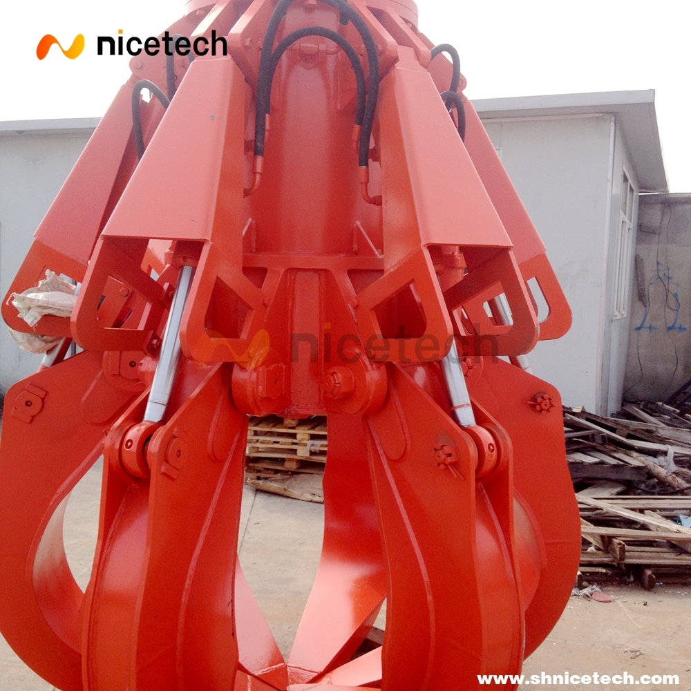 10T 1.6CBM semi-close Electric Hydraulic Orange peel grab steel scarp