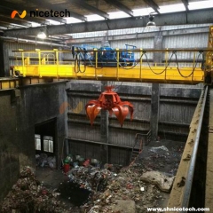 16T 8CBM Full close Electric Hydraulic Orange peel grab operation at power plant