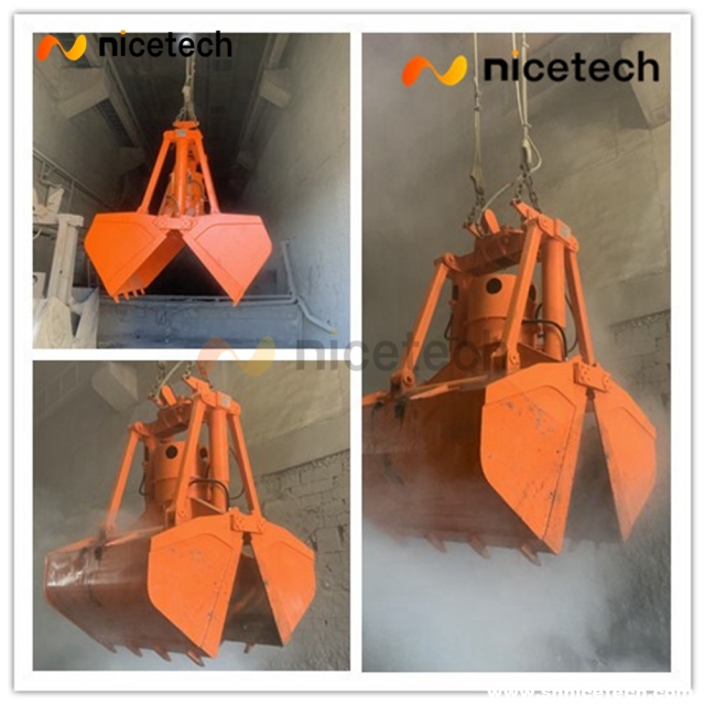 Electric Hydraulic clamsell grab for overhead crane at power plant