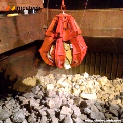 Electric Hydraulic Orange peel grab for big Stone operation on board