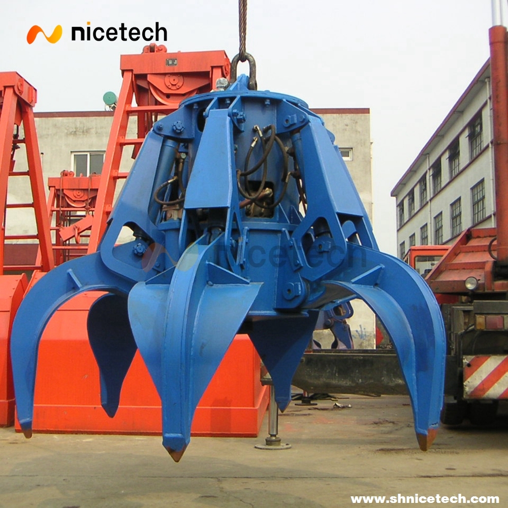 Single Line Motor  Hydraulic Orange peel grab for scarp,