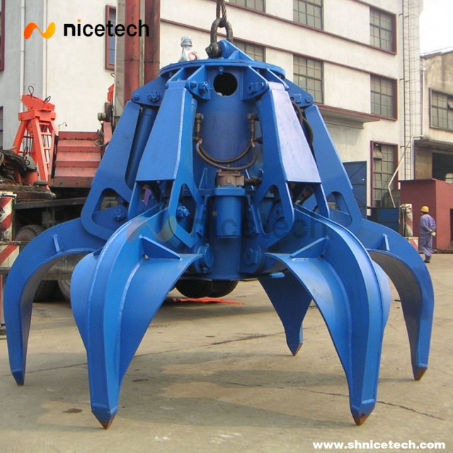 Single Line Motor  Hydraulic Orange peel grab for scarp,