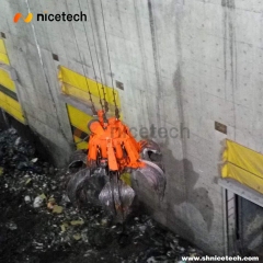 16T 8CBM Full close Electric Hydraulic Orange peel grab operation at power plant