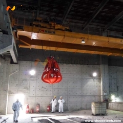 16T 8CBM Full close Electric Hydraulic Orange peel grab operation at power plant