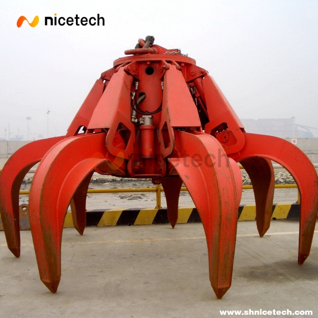 Full close Electric Hydraulic Orange peel grab for Dreding