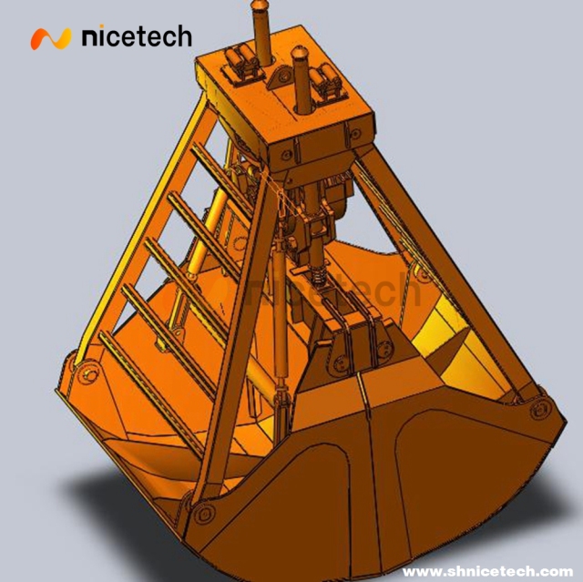 Single Rope Touch Down Open Grab Bucket