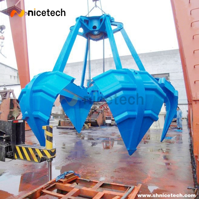 32 CBM Four Rope Orange Peel Grab for woodchips operation on port