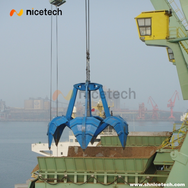 32 CBM Four Rope Orange Peel Grab for woodchips operation on port
