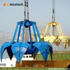 32 CBM Four Rope Mechnical  Orange Peel Grab operation on port