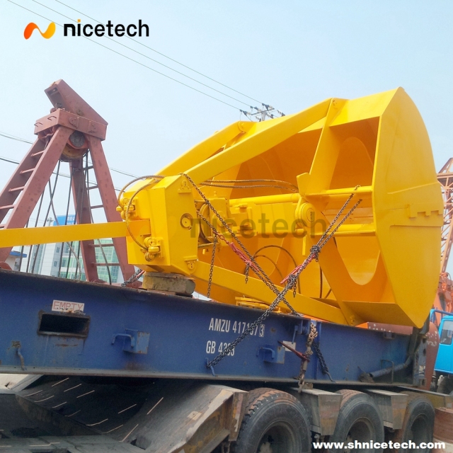 25T 12cbm Single Rope Touch Down Open Grab Bucket with click plate
