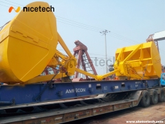 25T 12cbm Single Rope Touch Down Open Grab Bucket with click plate