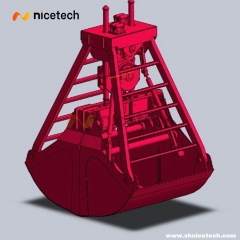 25T 12cbm Single Rope Touch Down Open Grab Bucket with click plate