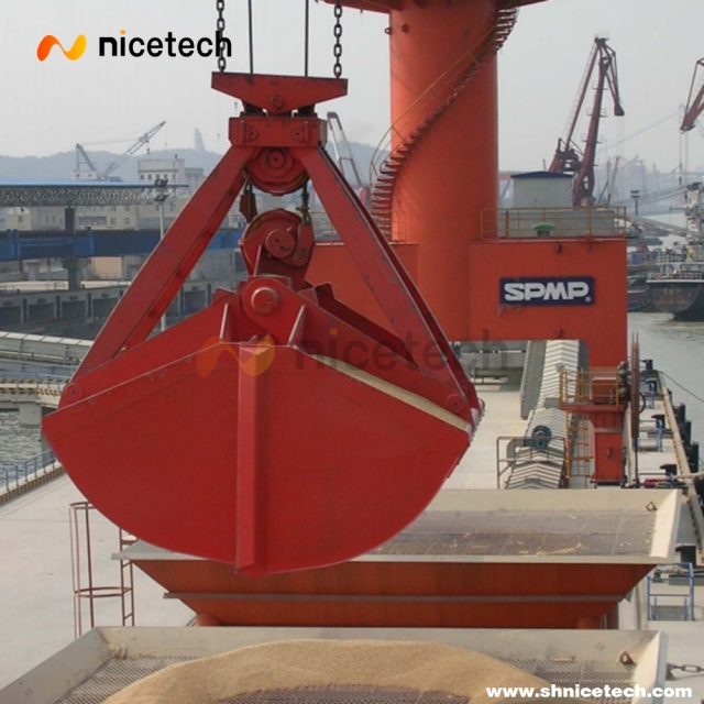 Four rope control mechnical leak-proof grab for grain