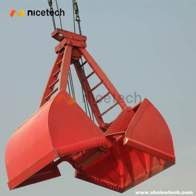 Four rope control mechnical leak-proof grab for grain