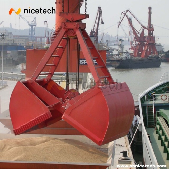 Four rope control mechnical leak-proof grab for grain