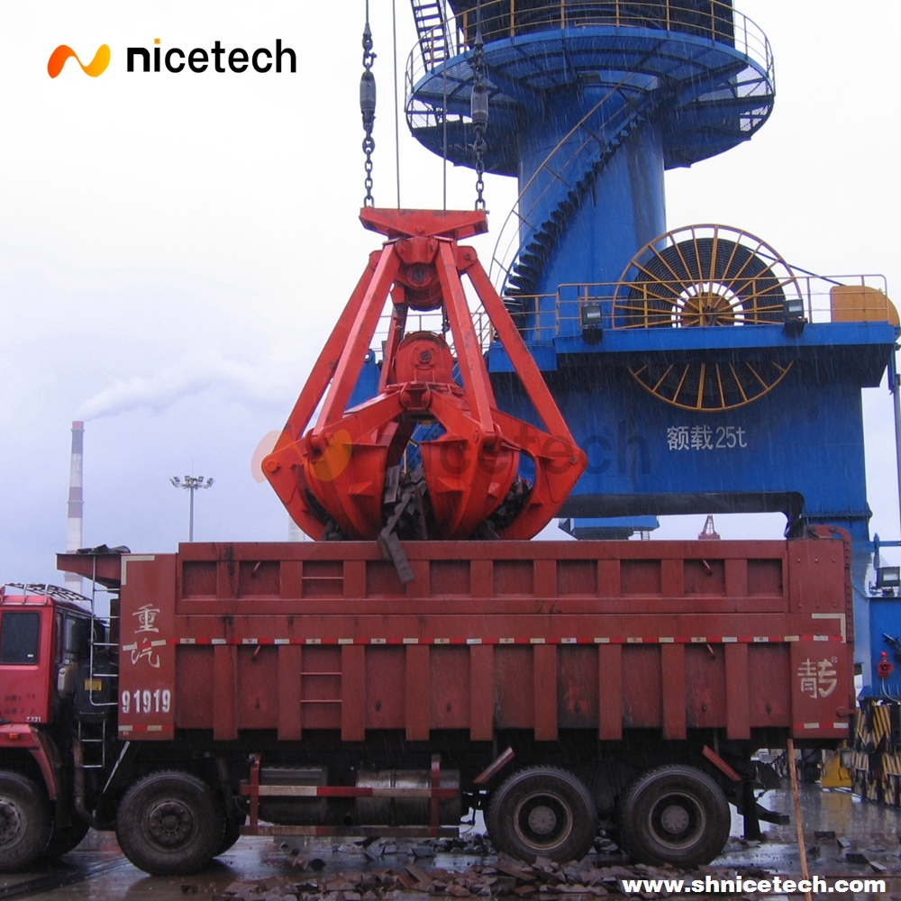 Four Rope Control Orange Peel Grab for steel scarp