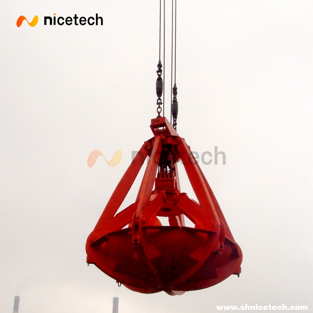 Four rope orange peel mechanical grab