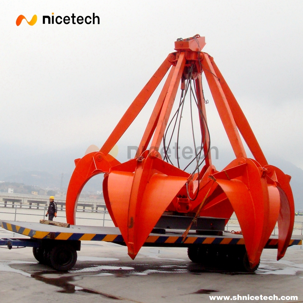 16T four rope mechnical orange peel grab for bulk cargo on port