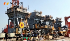 60CBM Port Bulk Cargo Tire Mounted Truck Loading Dust Control Eco-Hopper