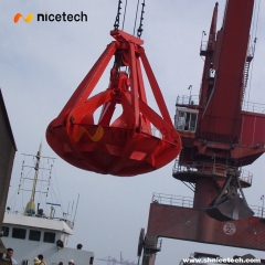 Four rope orange peel mechanical grab