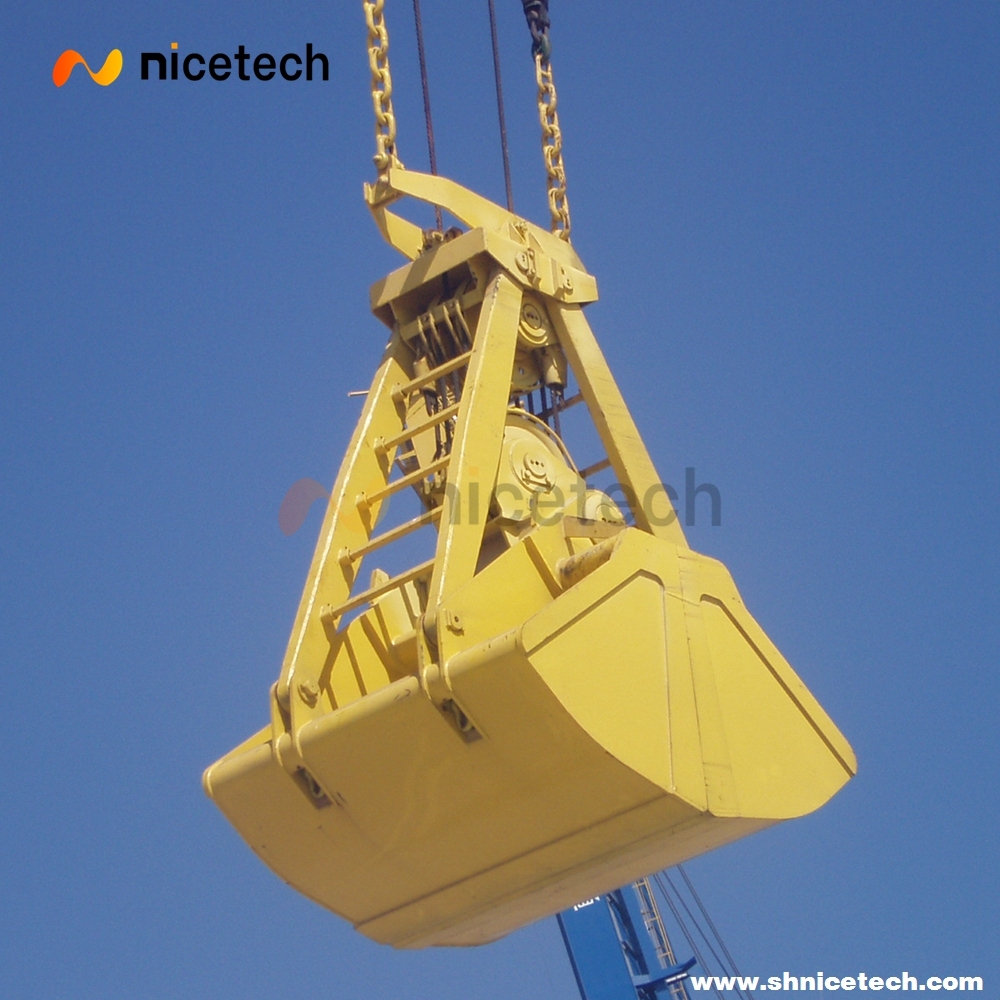 8 CBM Four rope control mechnical grab bucket  for coal working  operation on Wharf