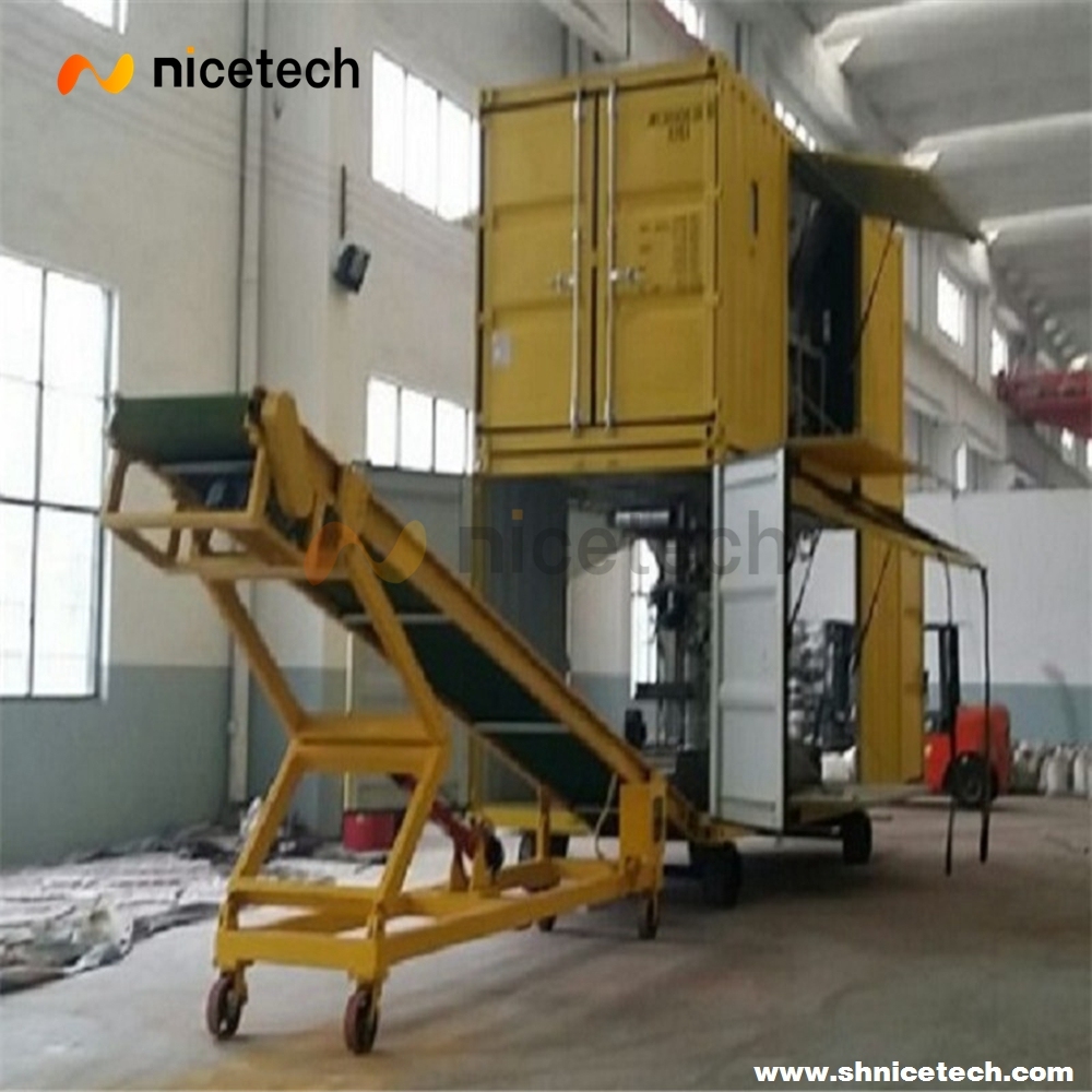 Single line Port Discharge container type movable filling and bagging machine
