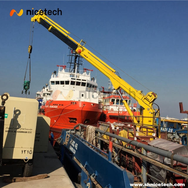 Marine Ship Hydraulic foldable Telescoping Knuckle marine Crane