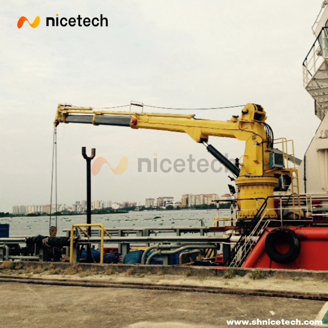Ship Lifting Machine Electro-Hydraulic Telescopic Knuckle Boom Marine Deck Crane