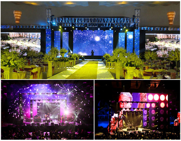 512x512mm P4 indoor full Color led video wall led large-screen display sign background synchronization system