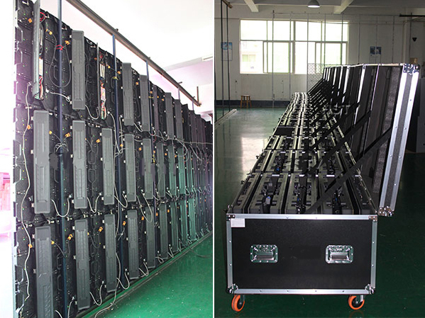 512x512mm P4 indoor full Color led video wall led large-screen display sign background synchronization system