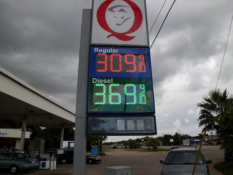 Double-side (Red&Green) Color 12 inches Gas Oil Petrol station LED Price Sign