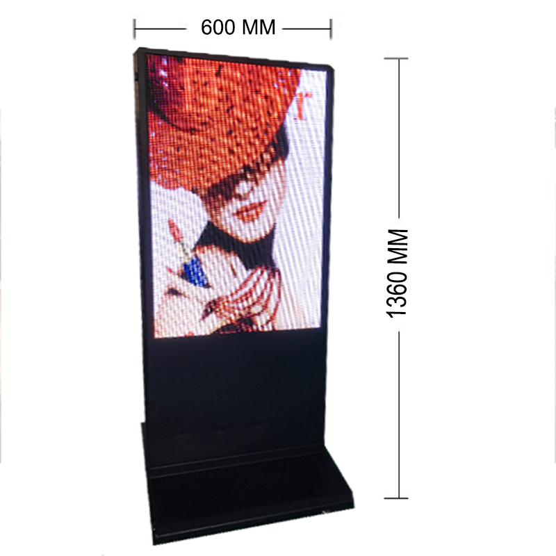1360X600mm outdoor P6 full color shop advertising board programmable vertical led advertising display