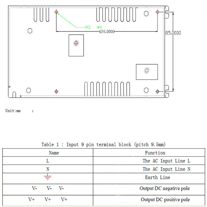 CE certification ultra-thin LED display power YY-D-200-5 switchable input voltage 220v or 110v stable operation output voltage 5v