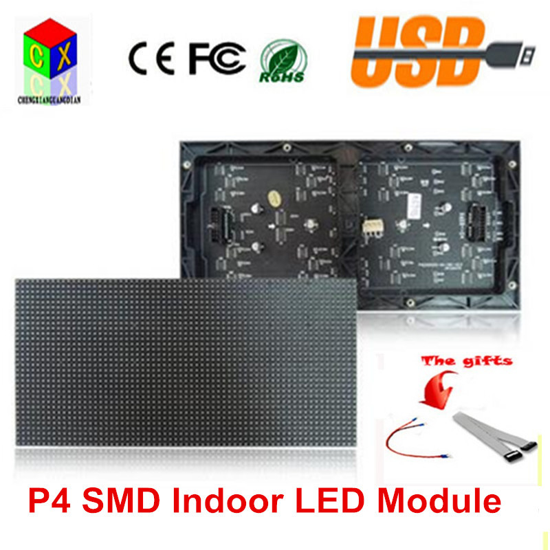 P4 SMD Indoor LED Module 256*128mm 64*32 pixel 1/16 scan RGB full color  Led Displays Module for LED Video Wall