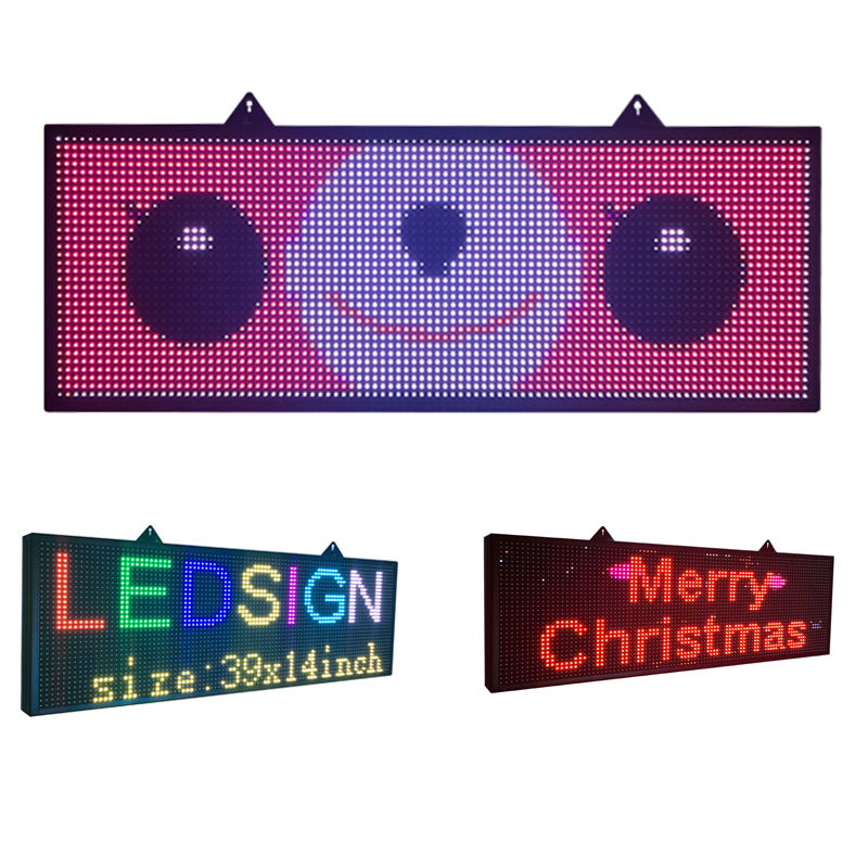 Programmable led sign full color 52"X14" high brightnessP10mm outdoor smd Scrolling text LED display