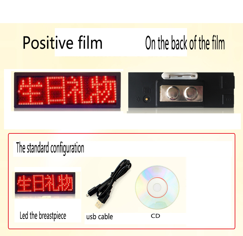 44x11 green LED business card signs display board advertising rechargeable programmable business badges led signs