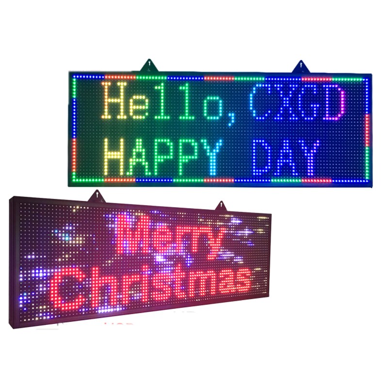 Programmable led sign full color 52"X14" high brightnessP10mm outdoor smd Scrolling text LED display