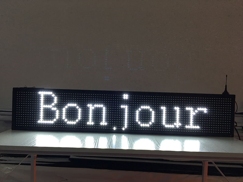 40X8 inch P10 indoor white LED sign wireless and usb programmable rolling information 1000x200MM led display screen
