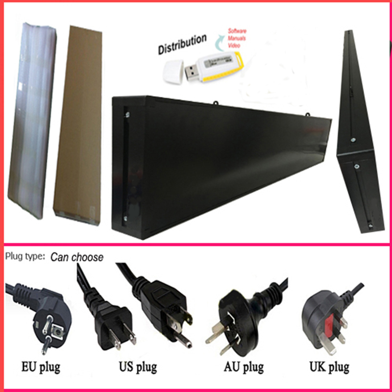 outdoor 52''x8'' INCH 1/4 scan RGB P10 full color LED sign Support USB computer WiFi edit for Advertising media LED Display