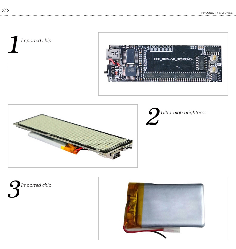 44x11 green LED business card signs display board advertising rechargeable programmable business badges led signs