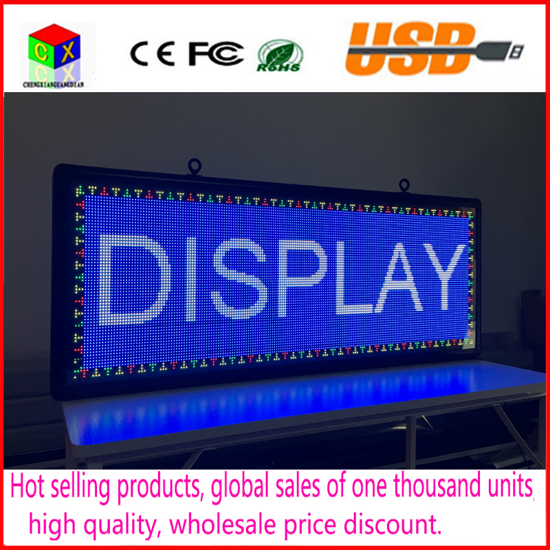 40''X15''RGB full color LED sign support scrolling text LED advertising screen / programmable  outdoor LED display